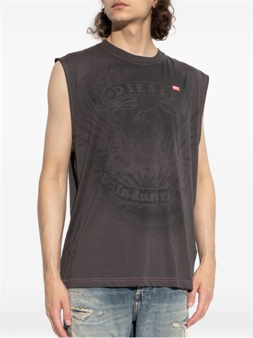 Canotta uomo Diesel T-Boxt antracite con stampa pigmentata DIESEL | A226720AGCU93R