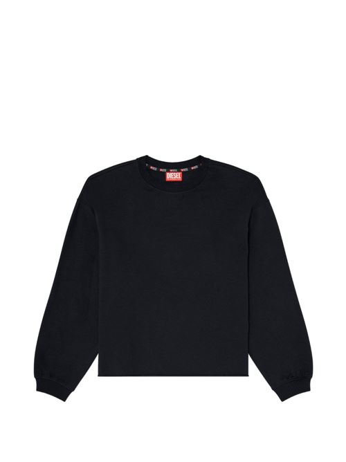 Felpa donna Diesel Patricia-D-Core nera con taglio vivo DIESEL | A227930SIBH9XX