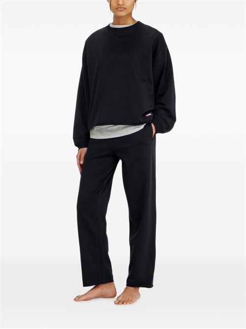 Felpa donna Diesel Patricia-D-Core nera con taglio vivo DIESEL | A227930SIBH9XX
