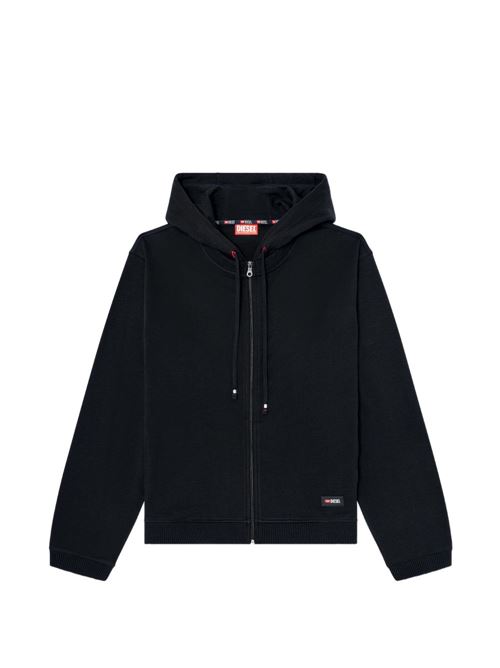 Felpa uomo Diesel Joy-D-Core nera con cappuccio e zip DIESEL | A228000SIBH9XX