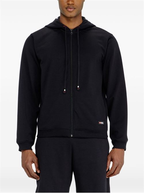 Felpa uomo Diesel Joy-D-Core nera con cappuccio e zip DIESEL | A228000SIBH9XX