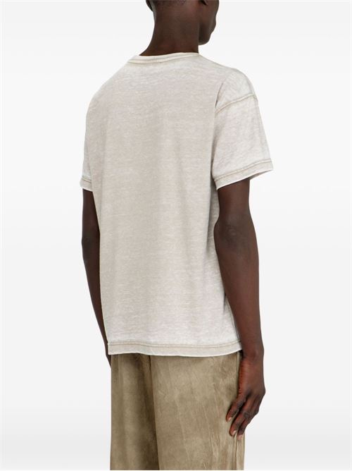 T-shirt uomo Diesel grigia con stampa e borchie DIESEL | A228870PLBQ77FA