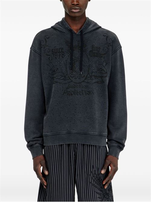 Felpa uomo Diesel grigia con strass DIESEL | A228930SJBV97WA