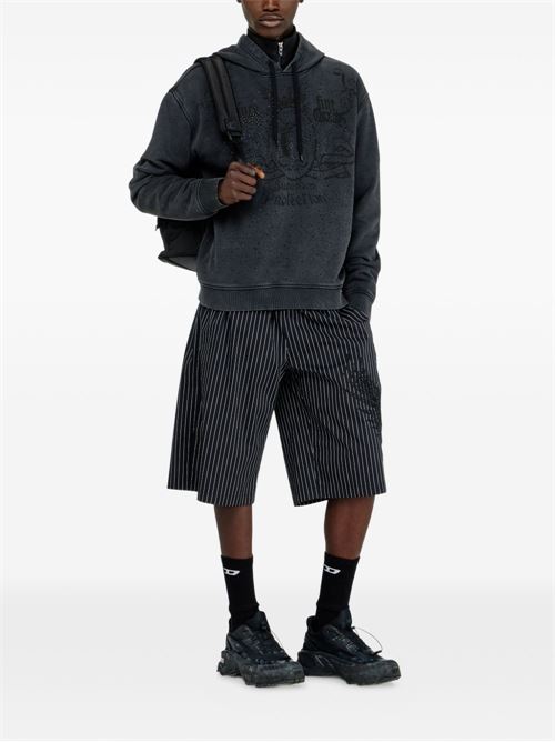 Felpa uomo Diesel grigia con strass DIESEL | A228930SJBV97WA