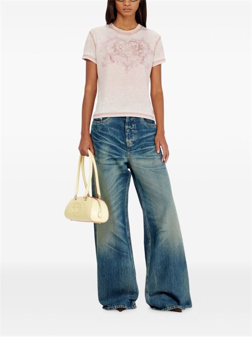 T-shirt donna Diesel rosa con strass DIESEL | A232400PLBQ7EK
