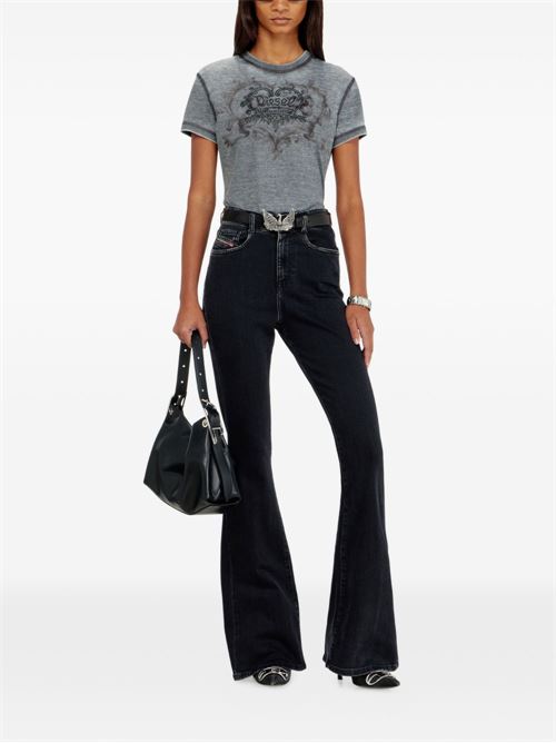 T-shirt donna Diesel grigia con strass DIESEL | A232400PLBQ97W