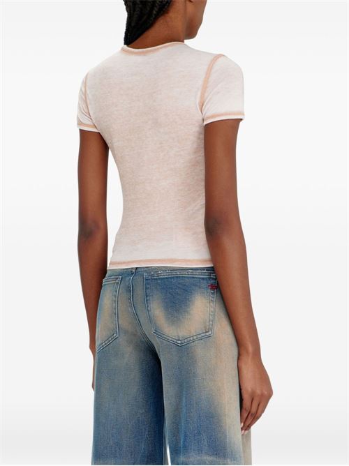 T-shirt donna Diesel rosa con stampa e strass DIESEL | A233290PLBQ7EK