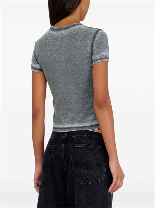T-shirt donna Diesel T-Uncuties grigia con stampa e strass DIESEL | A233290PLBQ97W