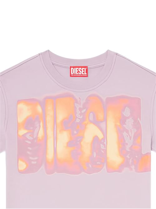 T-shirt donna Diesel T-Ila lilla con maxi scritta frontale DIESEL | A234170JMBD65C