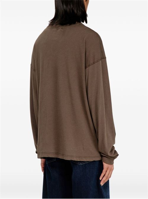 T-shirt uomo Diesel T-Boxt-LS marrone con maxi stampa fenice DIESEL | A234300NJCF97R