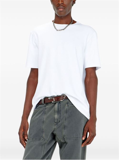 T-shirt uomo Diesel bianca con mini ricamo DIESEL | A240720CJCU100