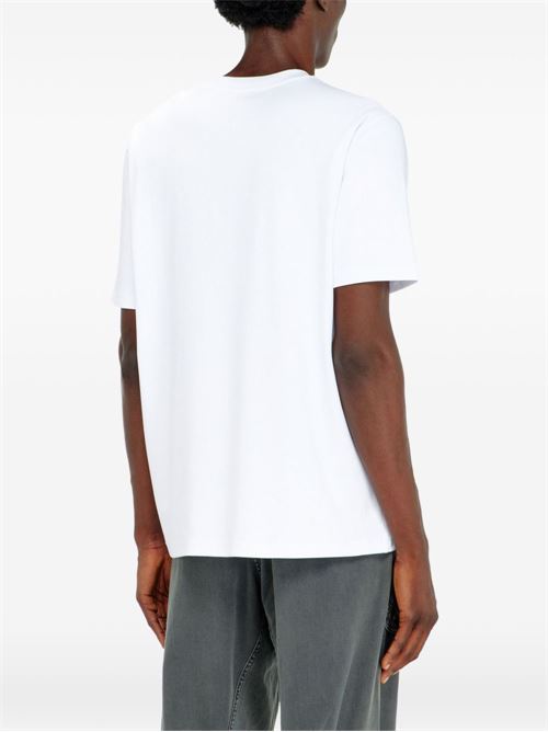 T-shirt uomo Diesel bianca con mini ricamo DIESEL | A240720CJCU100