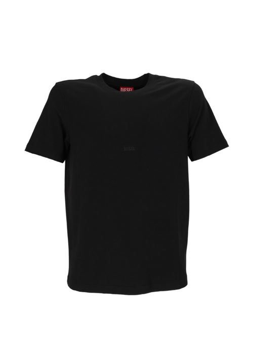 T-shirt uomo Diesel nera con mini ricamo DIESEL | A240720CJCU9XX