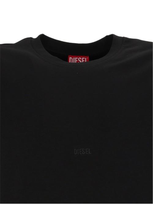 T-shirt uomo Diesel nera con mini ricamo DIESEL | A240720CJCU9XX