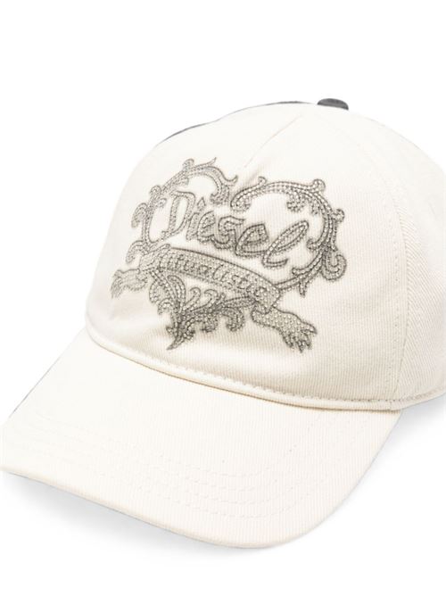 Cappello Diesel da donna color panna con visiera curva e logo frontale DIESEL | A241760PFFA1AB