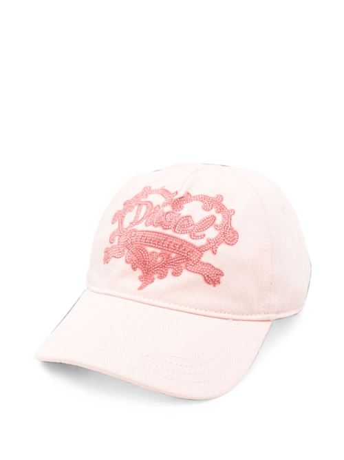 Cappello Diesel da donna rosa con visiera curva e logo frontale DIESEL | A241760PFFA36W