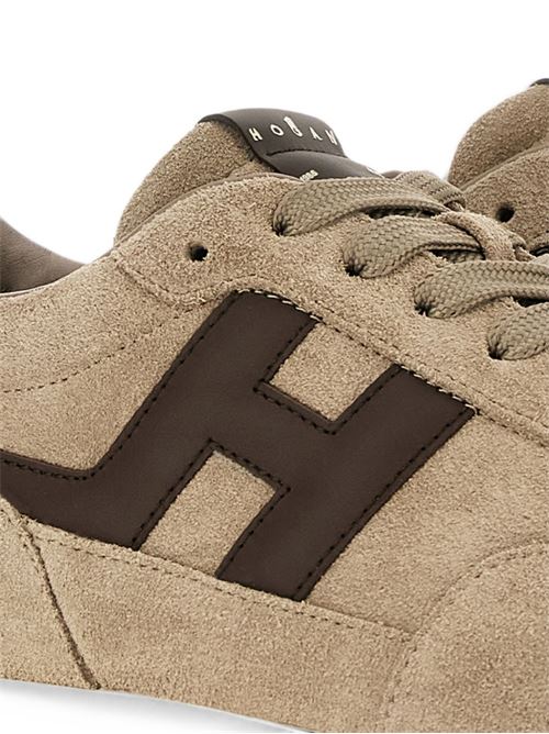 Sneakers uomo Hogan New Olympia beige e marroni in crosta HOGAN | HXM6990GA00UHO0FDJ.