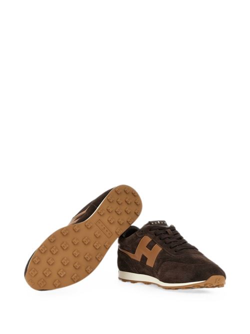 Sneakers uomo Hogan New Olympia marroni e beige in crosta HOGAN | HXM6990GA00UHO0FDK.