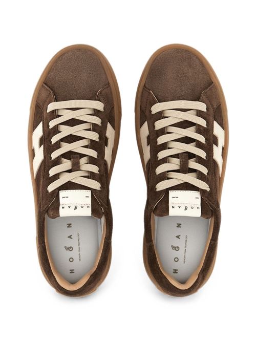 Sneakers uomo Hogan New Cassetta marroni e panna in crosta HOGAN | HXM7050GF10UHT0R1L.