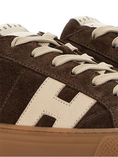 Sneakers uomo Hogan New Cassetta marroni e panna in crosta HOGAN | HXM7050GF10UHT0R1L.