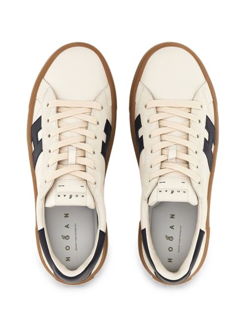 Sneakers uomo Hogan New Cassetta bianche e blu in pelle HOGAN | HXM7050GF10VHO01RY.