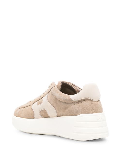 Sneakers donna Hogan Rebel Mid beige e panna in crosta HOGAN | HXW5620DN61FM60RZL.