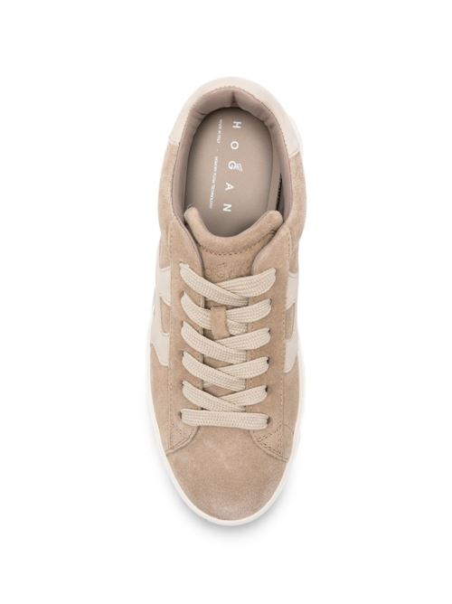Sneakers donna Hogan Rebel Mid beige e panna in crosta HOGAN | HXW5620DN61FM60RZL.