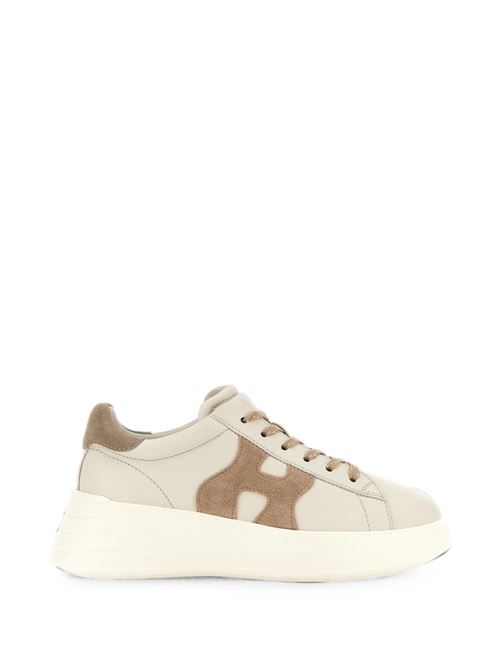 Sneakers donna Hogan Rebel Mid panna e beige in pelle HOGAN | HXW5620DN61N1M0RZM.