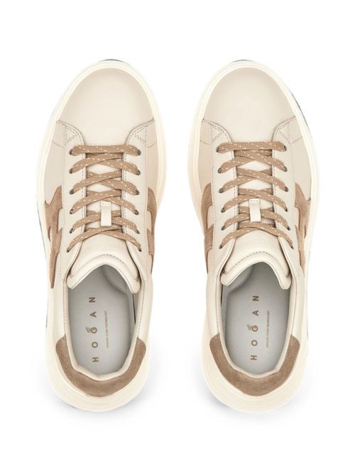 Sneakers donna Hogan Rebel Mid panna e beige in pelle HOGAN | HXW5620DN61N1M0RZM.