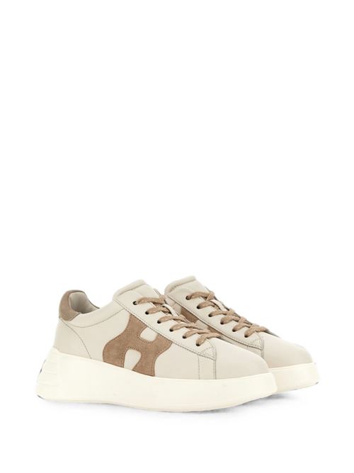 Sneakers donna Hogan Rebel Mid panna e beige in pelle HOGAN | HXW5620DN61N1M0RZM.