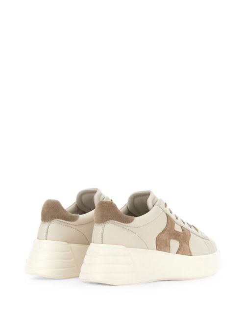 Sneakers donna Hogan Rebel Mid panna e beige in pelle HOGAN | HXW5620DN61N1M0RZM.