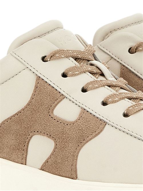Sneakers donna Hogan Rebel Mid panna e beige in pelle HOGAN | HXW5620DN61N1M0RZM.