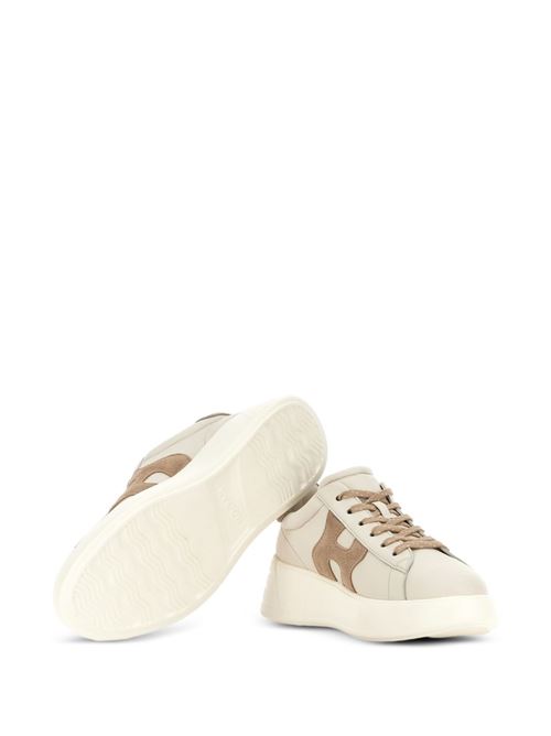 Sneakers donna Hogan Rebel Mid panna e beige in pelle HOGAN | HXW5620DN61N1M0RZM.