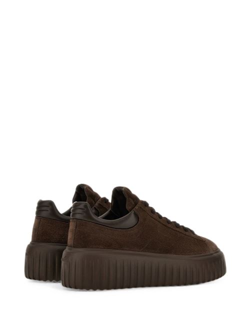 Sneakers donna Hogan H-Stripes testa di moro in crosta HOGAN | HXW6450FC6TPJQ0UV2.