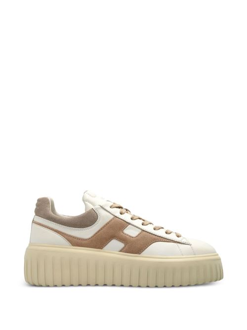 Sneakers donna Hogan H-Stripes panna e beige in pelle e suede HOGAN | HXW6450FE91N1M0R16.