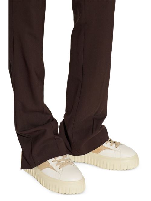 Sneakers donna Hogan H-Stripes panna e beige in pelle e suede HOGAN | HXW6450FE91N1M0R16.