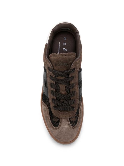 Sneakers donna Hogan Cool marroni pied de poule HOGAN | HXW6470FB6BVI50R2F.