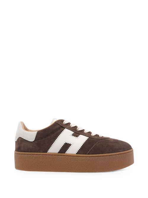 Sneakers donna Hogan Double Cool con zeppa marroni e panna in crosta HOGAN | HXW6980FB60UL60MB1.