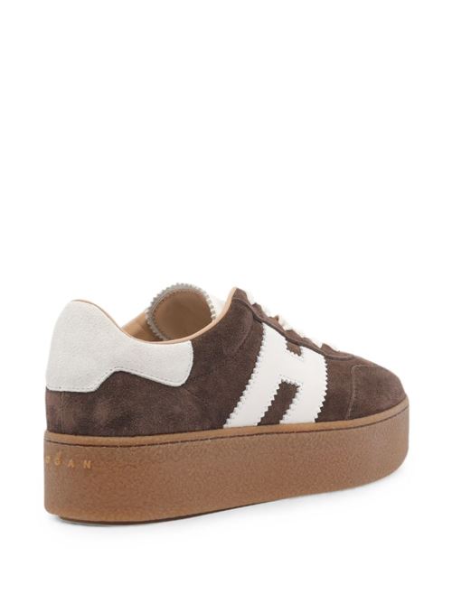 Sneakers donna Hogan Double Cool con zeppa marroni e panna in crosta HOGAN | HXW6980FB60UL60MB1.