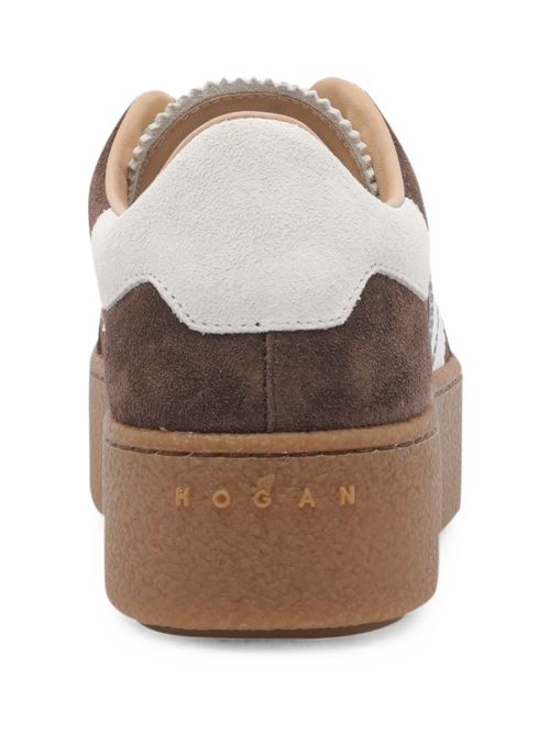Sneakers donna Hogan Double Cool con zeppa marroni e panna in crosta HOGAN | HXW6980FB60UL60MB1.