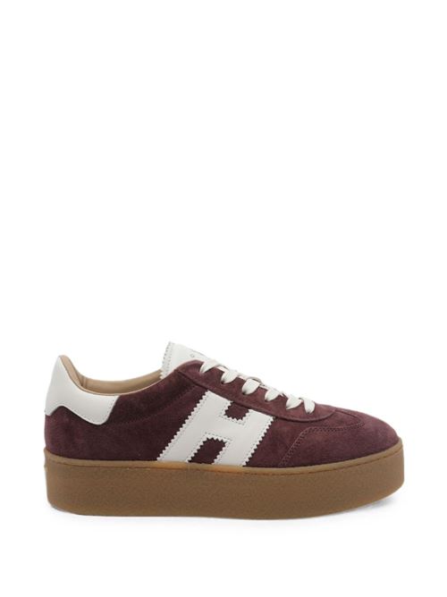 Sneakers donna Hogan Double Cool con zeppa bordeaux e bianco HOGAN | HXW6980FB60UL60UUJ.