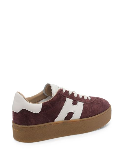 Sneakers donna Hogan Double Cool con zeppa bordeaux e bianco HOGAN | HXW6980FB60UL60UUJ.