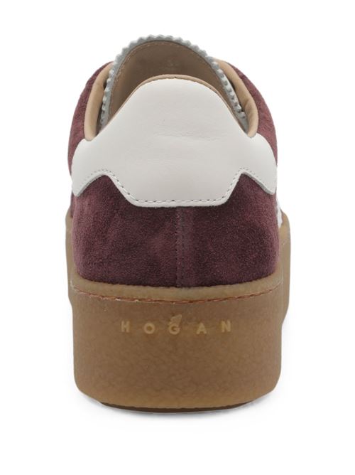 Sneakers donna Hogan Double Cool con zeppa bordeaux e bianco HOGAN | HXW6980FB60UL60UUJ.