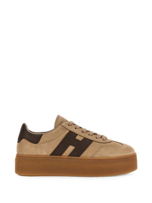 Sneakers donna Hogan Double Cool beige e marroni con zeppa HOGAN | HXW6980FB6TUIE0CP4.