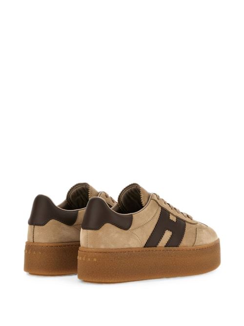 Sneakers donna Hogan Double Cool beige e marroni con zeppa HOGAN | HXW6980FB6TUIE0CP4.