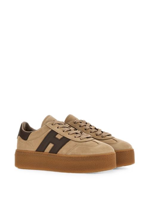 Sneakers donna Hogan Double Cool beige e marroni con zeppa HOGAN | HXW6980FB6TUIE0CP4.