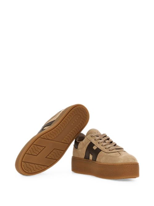 Sneakers donna Hogan Double Cool beige e marroni con zeppa HOGAN | HXW6980FB6TUIE0CP4.