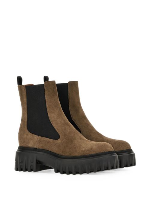 Beatles donna Hogan H-Stripes marrone e nero in crosta HOGAN | HXW7000FV30HG0S408.