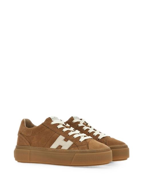 Sneakers donna Hogan New Cassetta beige e panna in crosta HOGAN | HXW7050GB00UHT0RZU.