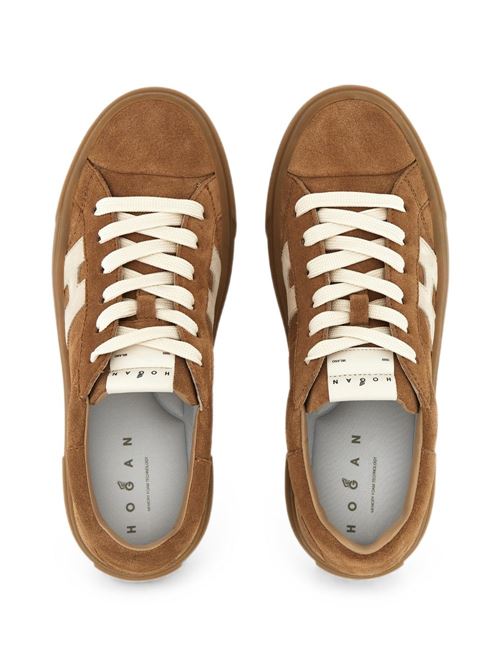 Sneakers donna Hogan New Cassetta beige e panna in crosta HOGAN | HXW7050GB00UHT0RZU.